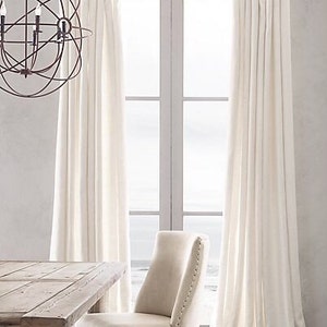 White Ivory Natural Pure European Linen Curtains Country Etsy
