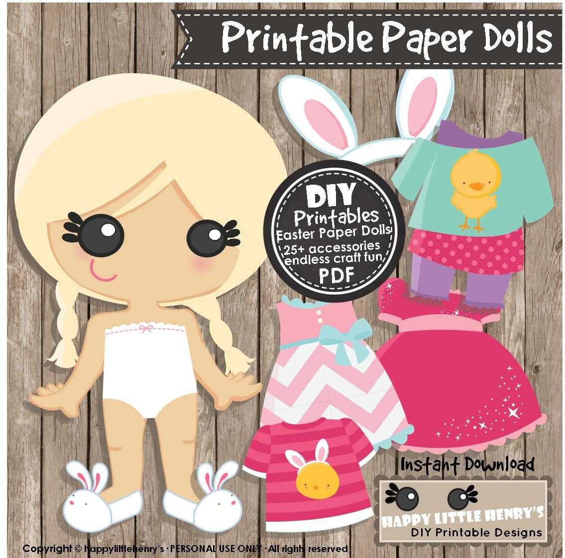 EASTER PAPER DOLLS Instant Download pdf diy Craft Project | Etsy