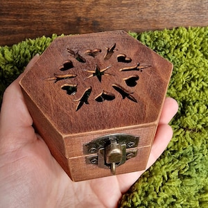 Caja para anillos celta de estilo bosque, caja para anillos de musgo