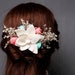 Beach wedding hair piece comb turquoise coral reef sola flowers rustic burlap bridal accessory dried flowers summer exotic flower