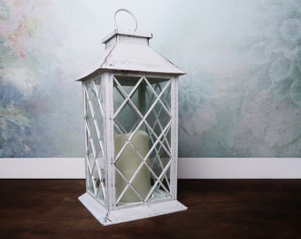 Wedding centerpiece white LED candle lantern party decor plexiglass modern rustic woodland outdoor home shabby chic supply