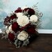 BIG ivory burgundy sola rose flower bouquet southwestern rustic desert wedding burlap lace dried flowers bridal flowers autumn fall