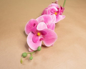 Realistic high quality artificial orchid flowers on long stem, pink orchid, tropical flowers, diy floral decoration