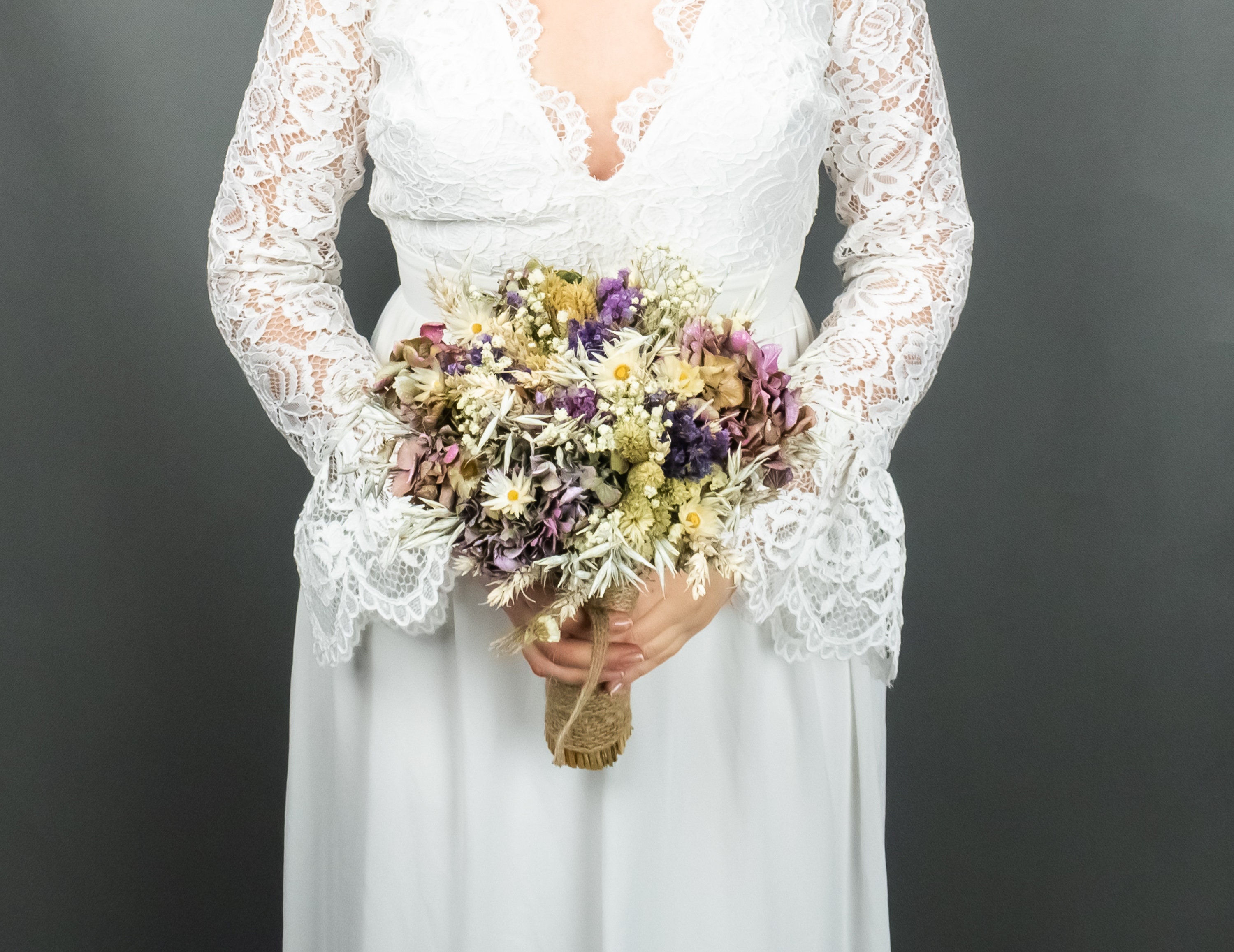 Romantic Country Wedding Dried Flowers Bouquet Field Flowers Etsy