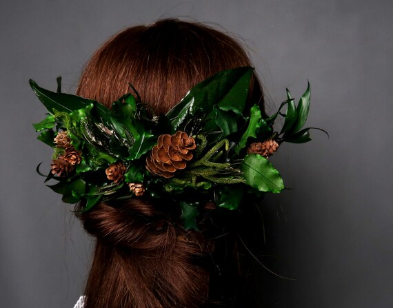 Greenery Natural Hair Comb Wedding Bridal Hairpiece Green Etsy