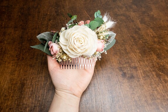 pink lavender ivory sola flowers preserved gypsophila eucalyptus lambs ears greenery heather lace Rustic pastel and deep red bridal bouquet