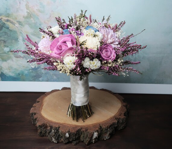 Mariage Pastel Bouquet Bleu Lavande Pourpre Ivoire Sola Et