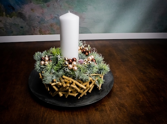 Set 4 candele a cilindro rosa centrotavola di natale in cera decorazioni  addobbi natalizi casa tavola decorative
