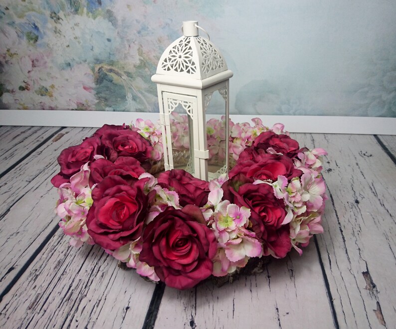Wedding floral wreath centerpiece hanging backdrop arrangement vintage fall burgundy marsala blush pink roses decor romantic home decor