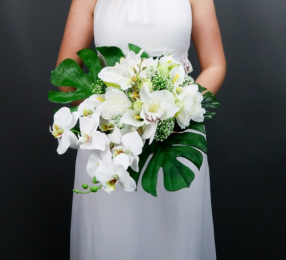 Bouquet de mariage tropical avec orchidées blanches et - Etsy Canada