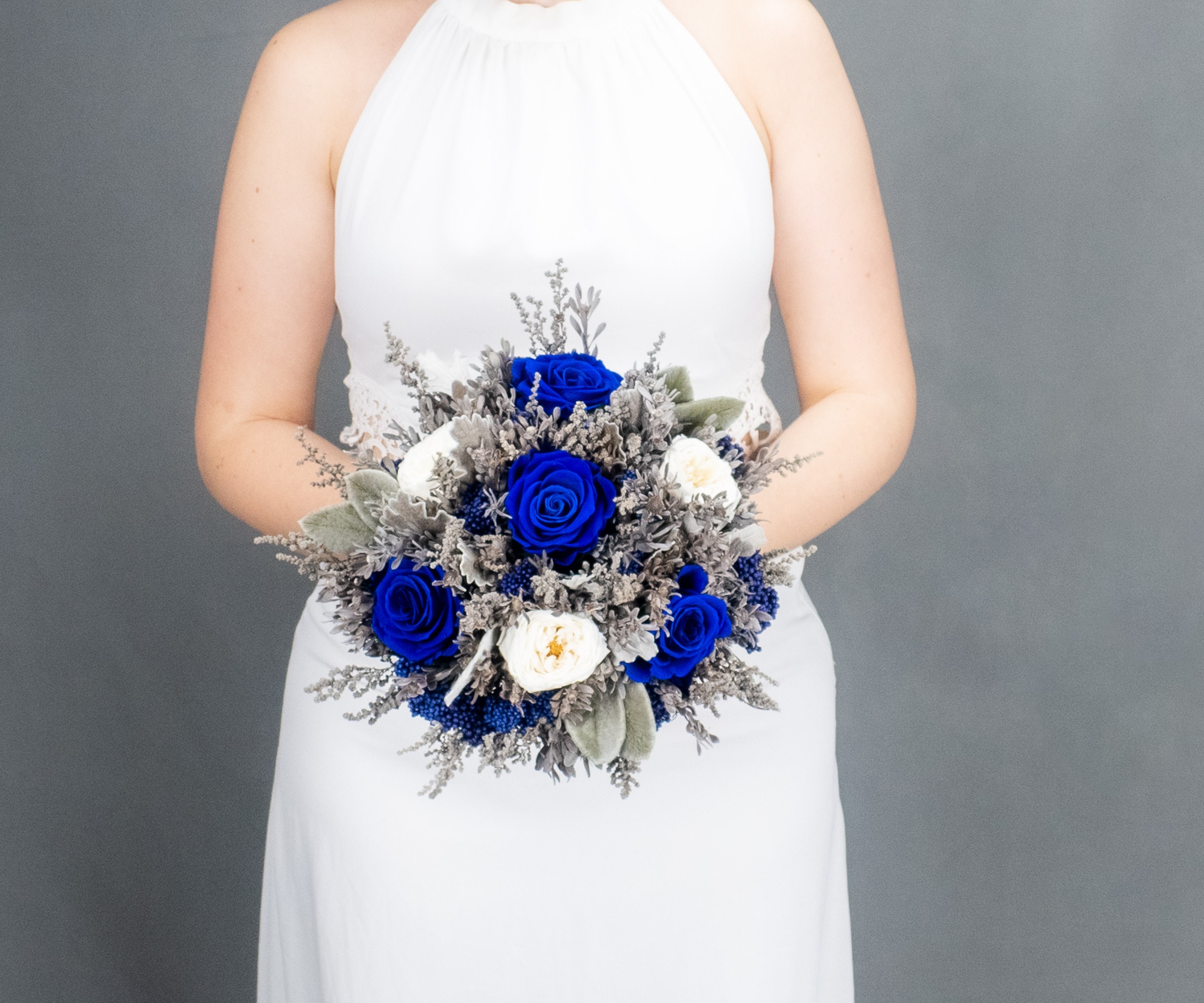 Mini Blue & Gold  Flower Bouquets – FLORA CLAY