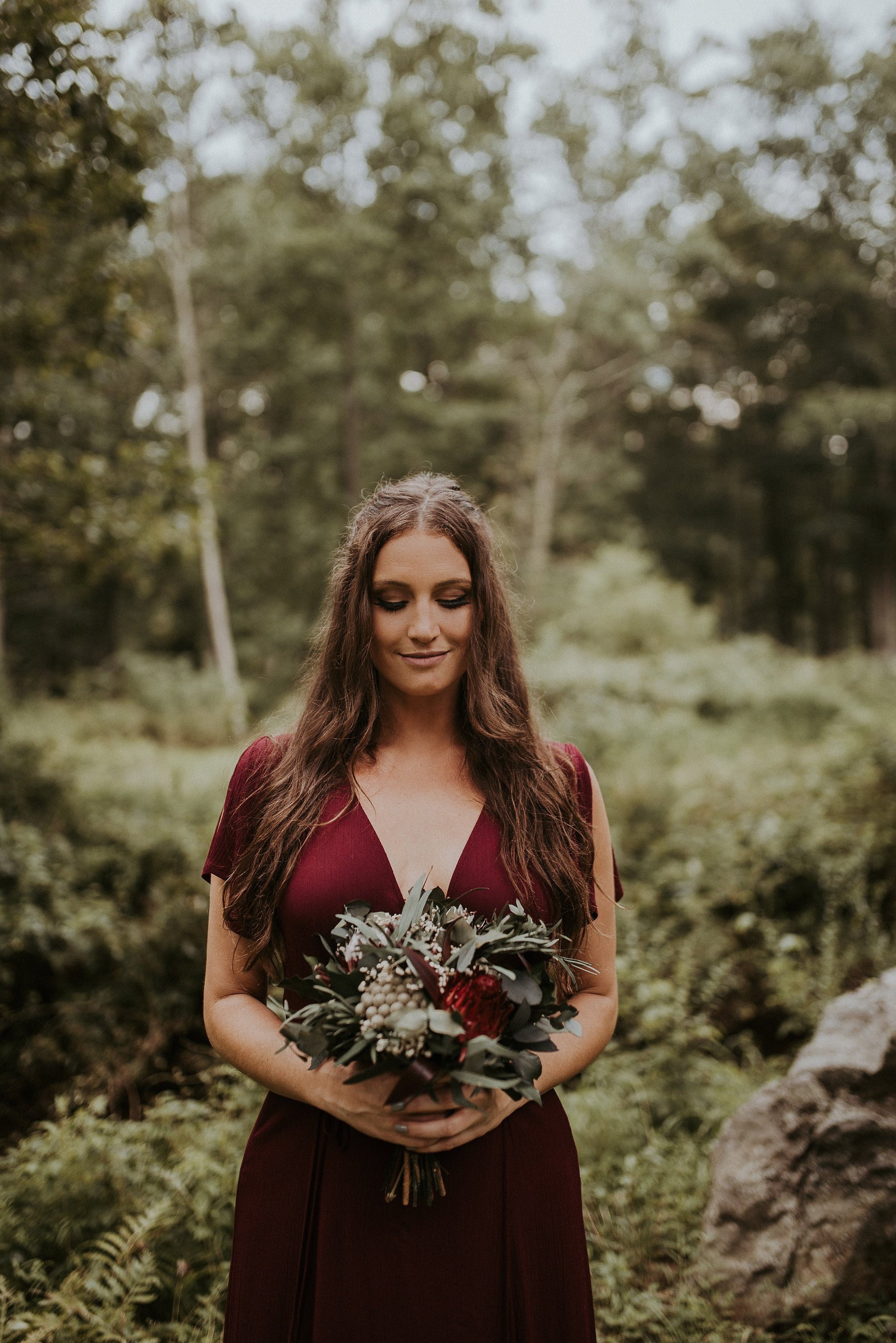boho bridesmaid dresses burgundy