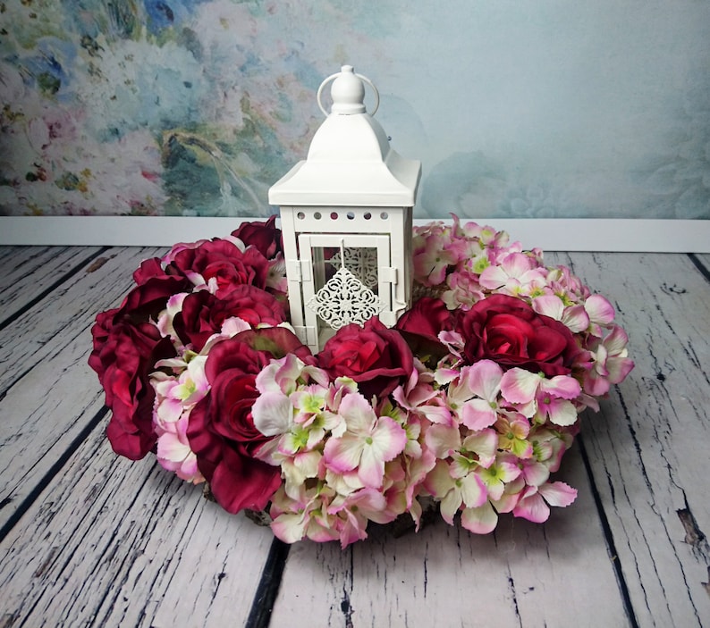 Wedding floral wreath centerpiece hanging backdrop arrangement vintage fall burgundy marsala blush pink roses decor romantic home decor