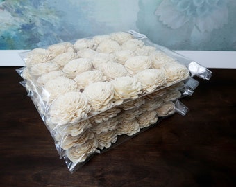 Großhandel Bulk Sola Blumen 100er Hochzeit Dekor weiß Elfenbein diy Strauß Blumen Versorgung natürliche Tisch Dekor zugunsten rustikale Bauch 6cm 2 23⁄64 "