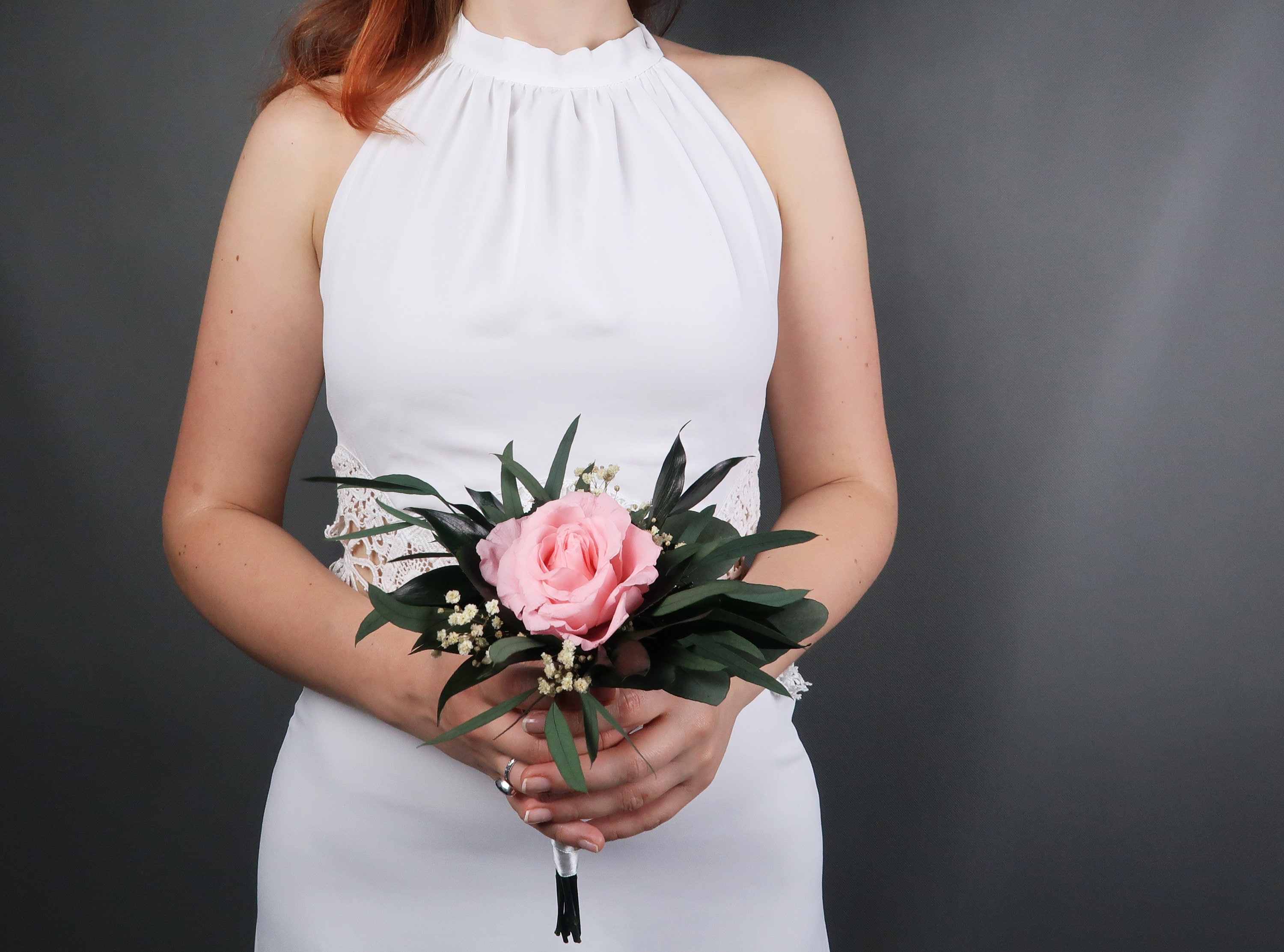 Flower Girl Wand Simple One Rose Wedding Bouquet With Real - Etsy Flower Girl Wand Simple One Rose Wedding Bouquet With Real - Etsy