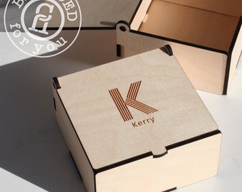 SMALL GIFT BOX |  5x5x2.25 inches | Personalized Wooden Packaging