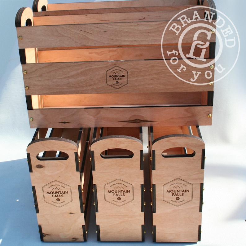 WOOD CRATE Large Wine or Gift Basket. Handcrafted from
