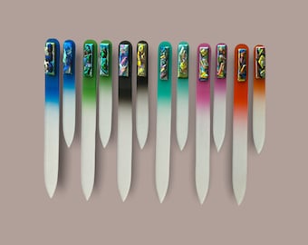 Czech glass nail file SET, 1 ea (3 1/2' and 5 1/2")