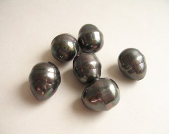 LOT 20 PERLES NACRE VÉRITABLE PASTILLE SEQUIN NATUREL FLEUR ~13mm BLEU T1//12