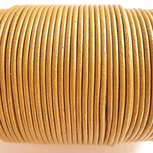Leather cord 1.5mm metallic gold premium quality Lot of 1.50 meters