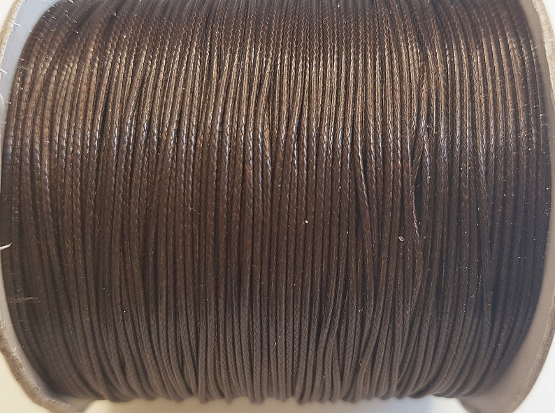 Brown polyester wax cord 0.8mm Lot of 5 or 10 meters