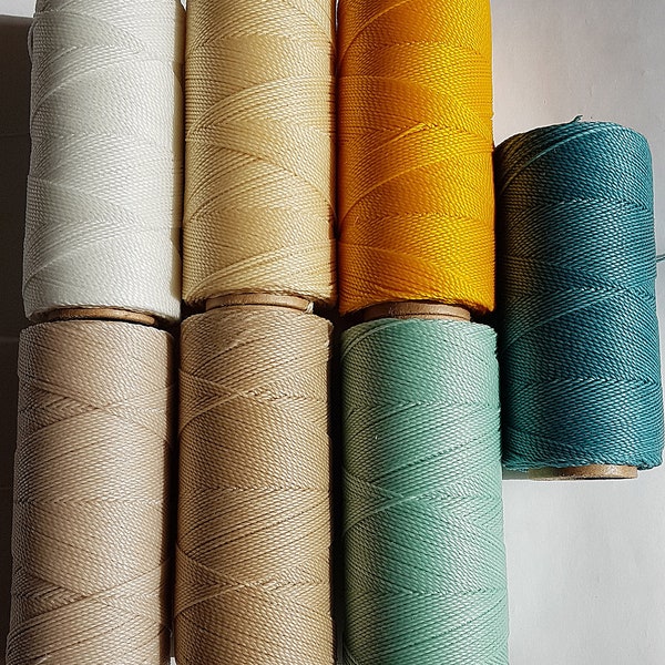 Lot of 5 or 10 meters of Linhasita thread 1mm polyester yellow, green, natural, 01, 218, 924, 762, 230 or 224