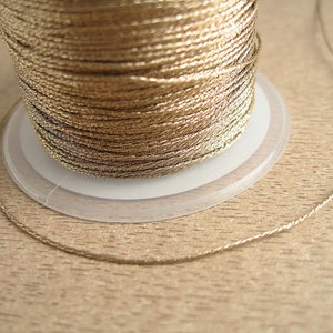 Set of 5 or 10 meters of beige metallic wire 0.8mm or 1mm