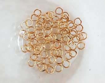 Lot de 3g anneaux ouverts ronds fer doré clair 4x0.7mm