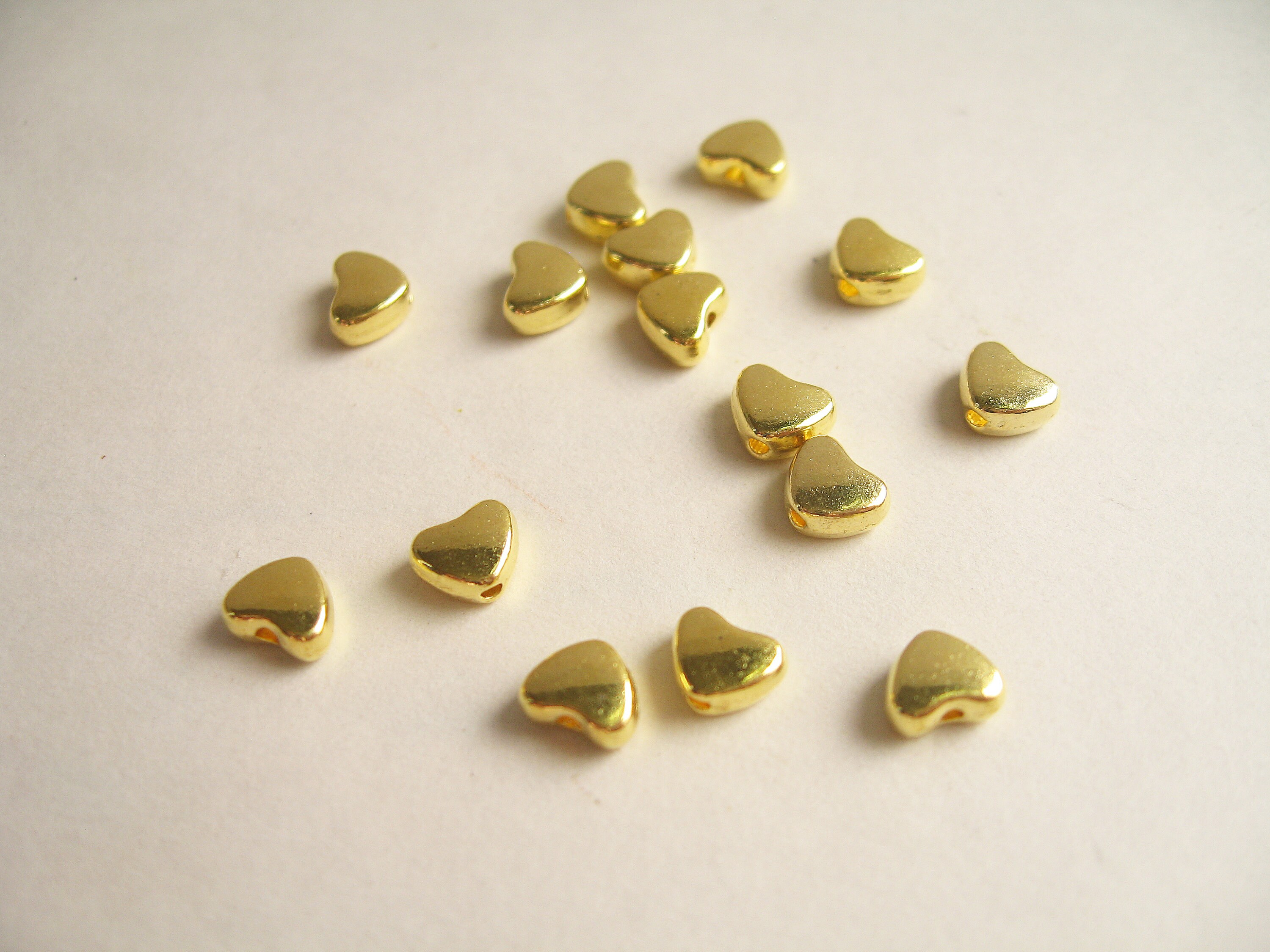 20 gold or silver metal heart beads 5x6mm Etsy