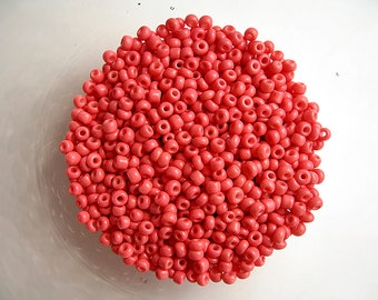 Perles de rocaille en verre rose corail 12/0 2mm ou 8/0 3mm Lot de 10g