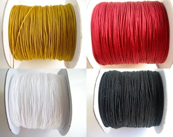 Lot de 10m fil en nylon jaune curry, rouge, blanc ou noir 0,4mm