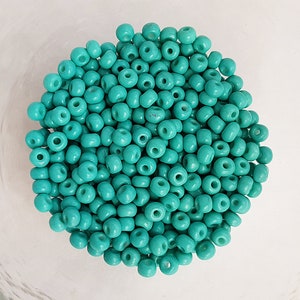 20g lot of rock beads in pale green glass 4mm