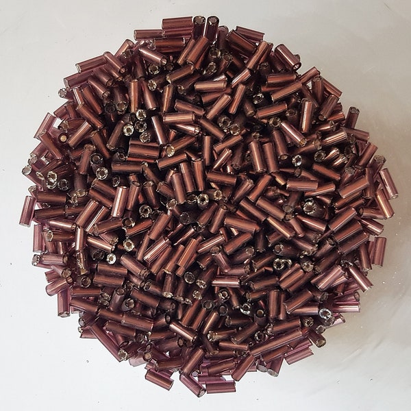 Perles de rocaille en verre tube bronze rouge 4~4.5x2mm Lot de 10g