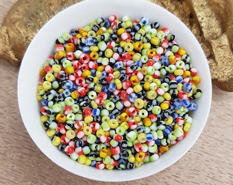 African glass seed beads mixed color 12/0 2.5/3mm Lot of 8g