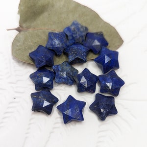 Dark blue lapis lazuli star bead charm 13x14mm Sold by piece