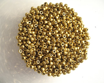 Matte Aztec gold Matubo glass seed beads 8/0 3mm Lot of 8g