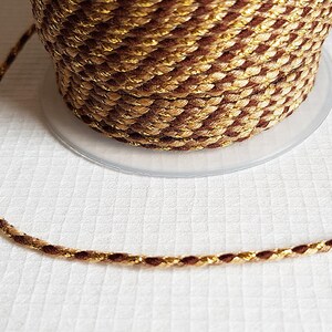 Cotton cord and golden brown beige thread 1.5mm Lot of 3.30m image 1