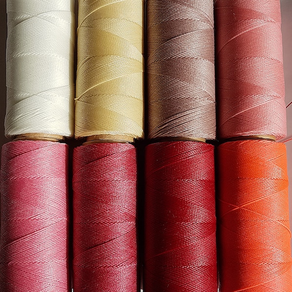 Lot de 5 ou 10 mètres de fils Linhasita 0.75mm polyester rose, rouge, natural, 1310, 213, 324, 629, 235, 44 ou 394