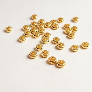 Spacers heishi washers gold metal 4x1.6mm Lot of 20 or 40 pieces