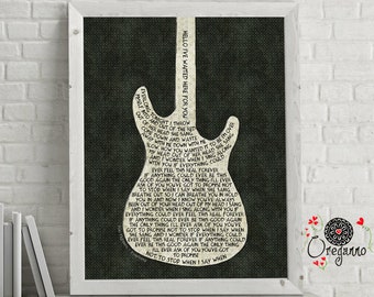 Foo Fighters-EVERLONG-Everlong lyrics art-Guitar art-Inspirational wall art-Foo Fighters print-Rock poster-music wall art print-grunge print