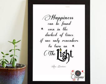 Harry Potter Printable Poster Professor Dumbledore Quote WallArt Kids Gift Decor Happiness can be found... Teen Bedroom Student Gift