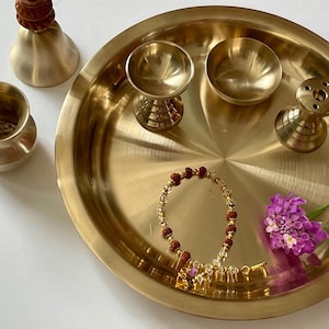 Kansa Small Pooja Set Matt Finish Diwali KarvaChauth Housewarming