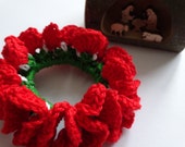Christmas-scrunchie in red, green and white. Hair pin for Christmas.