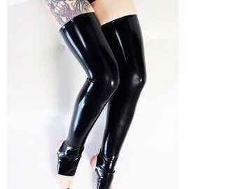 Latex Stocking Suspender Up, Self-Supporting Stockings, Rubber Lingerie, Mistress, Dominatrix, Fetish, BDSM, Gothic, Sexy, Halloween, Valentines