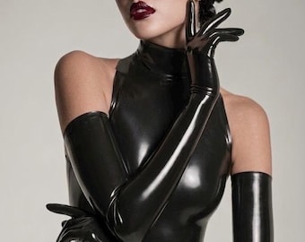 Latex Opera Gloves, High Long gloves, anatomical gloves, high quality, dominatrix accessories, elegant and sexy, Stoshi Design Latex Couture