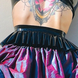 Latex Frill Ruffle Belt, Victorian, Gothic, Dominatrix, Lingerie, Black, Outfit, Accessories, Gift for her, for him.