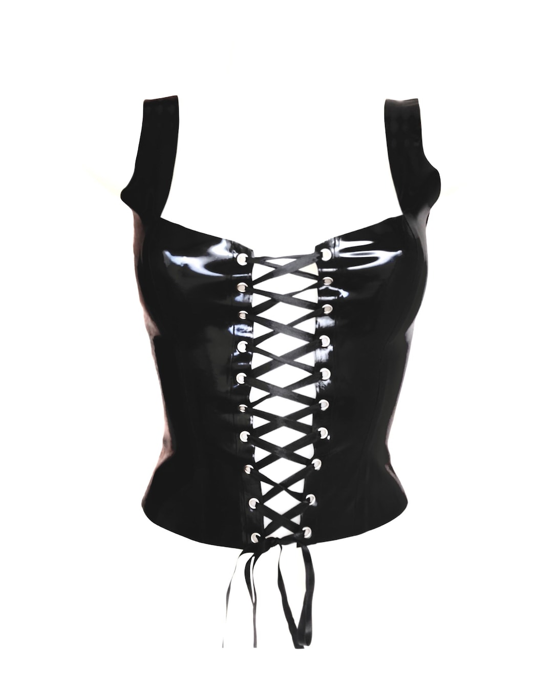 Latex Lace up Front Top Tight up Top Crossed Latex Top Etsy