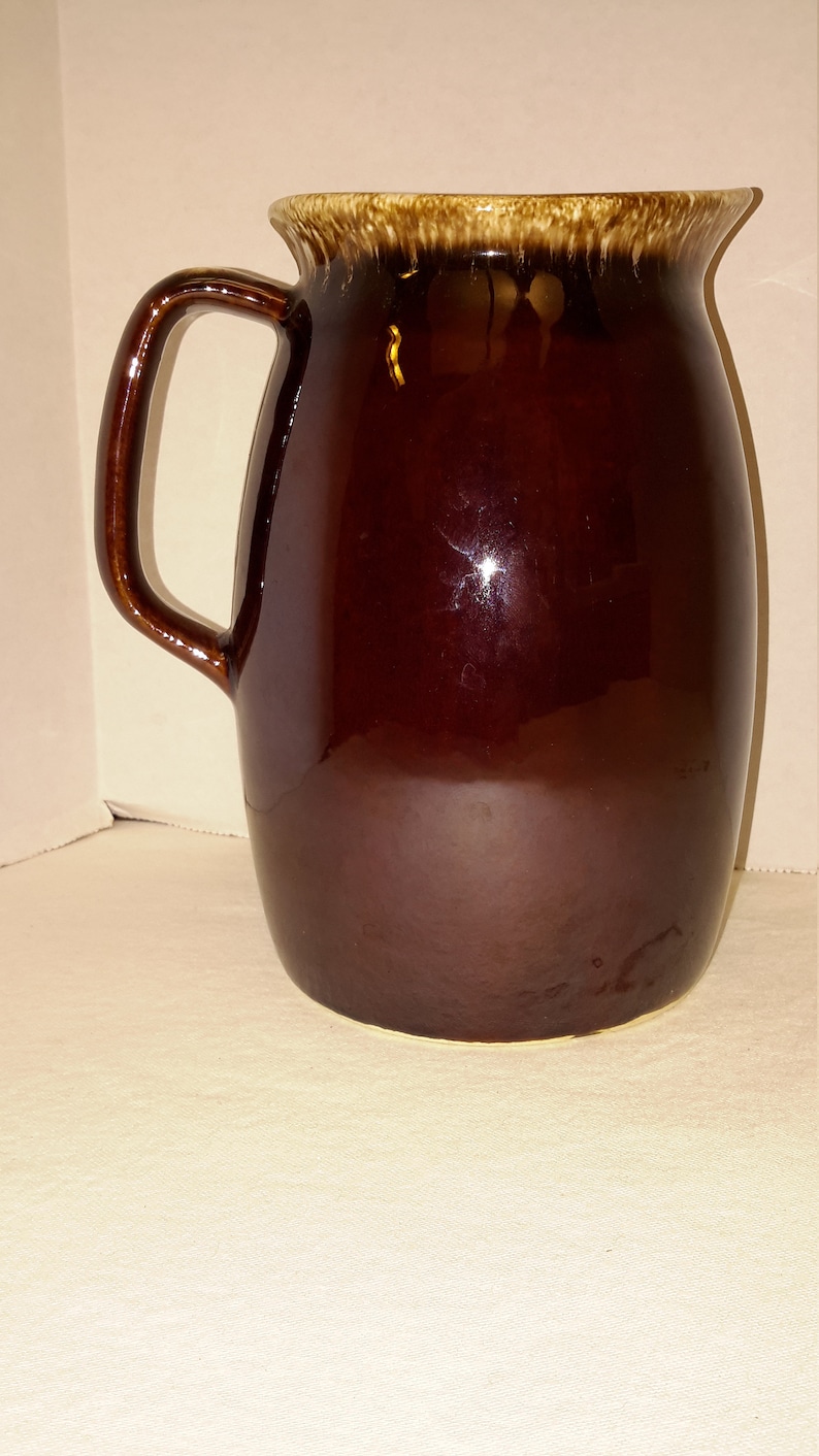 Vintage Hull Oven Proof Brown Drip Pitcher 6 1/2 USA Etsy