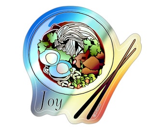 Holografischer Ramen Schüssel Aufkleber / japanisches Essen / Aufkleber Dekoration
