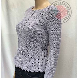 Kamila Fitted Cardigan Size S, M, L, XL, 2XL, 3XL Crochet PDF Pattern in English Only image 1